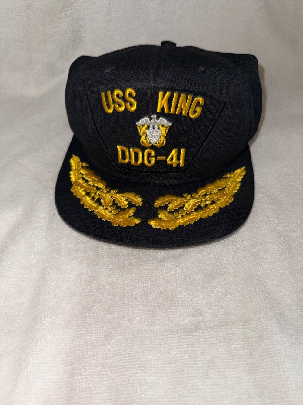 USS KING DDG-41 Embroidered Navy Cap in Blue & Gold